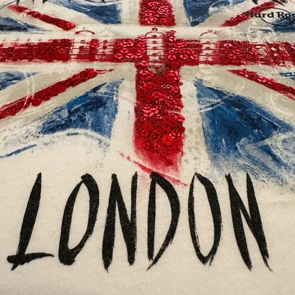 HARD ROCK Women's Sequin Guitar Flag Tee - Picture 5 of 8